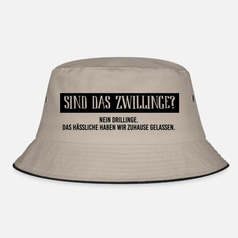 BIO Stoffbeutel: Sind das Zwillinge? - Bucket Hat - Khaki/Schwarz