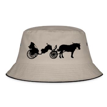 Kutsche mit Pferd - Bucket Hat - Khaki/Schwarz - Vorne