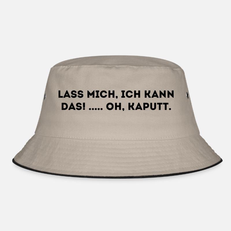 Lustiger Spruch - Bucket Hat - Khaki/Schwarz