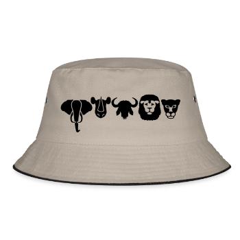 Africa animals big five - Bucket Hat - khaki/black - Front