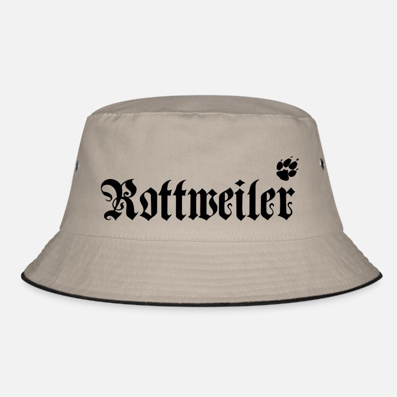 rottweiler logo mit pfote - Bucket Hat - Khaki/Schwarz