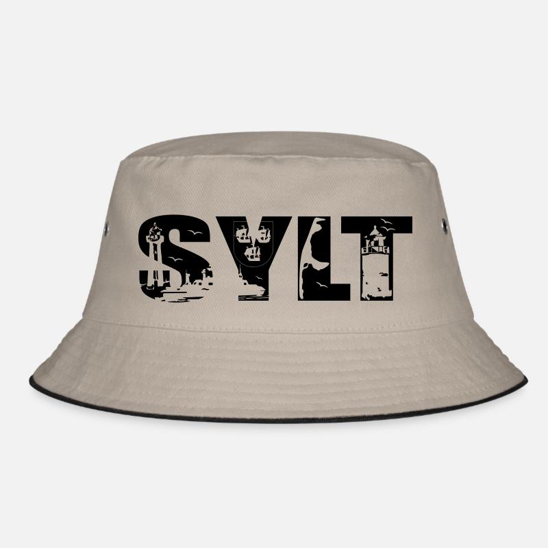 Sylt Skyline - Bucket Hat - Khaki/Schwarz