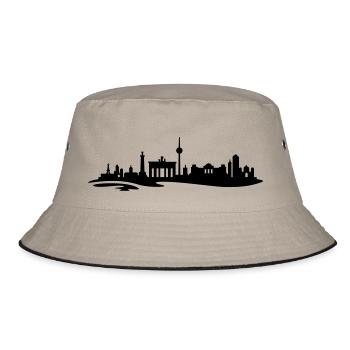 Berlin Skyline - Bucket Hat - Khaki/Schwarz - Vorne