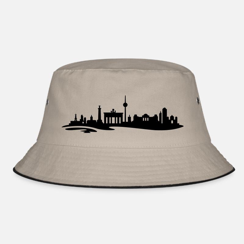 Berlin Skyline - Bucket Hat - Khaki/Schwarz