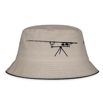 Karpfenangeln / Rod Pod - Bucket Hat - Khaki/Schwarz - Vorne