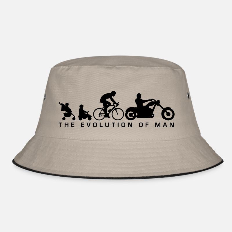 evolution_biker_022014_a_1c - Bucket Hat - Khaki/Schwarz