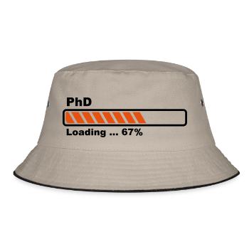 PhD loading bar - Bucket Hat - khaki/black - Front