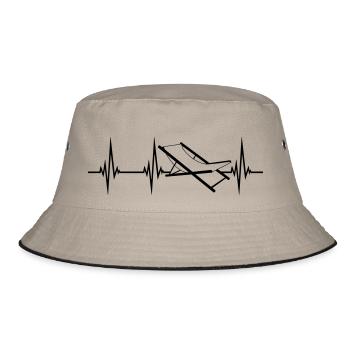 pulse heart rate frequency beach chair recliner ur - Bucket Hat - khaki/black - Front
