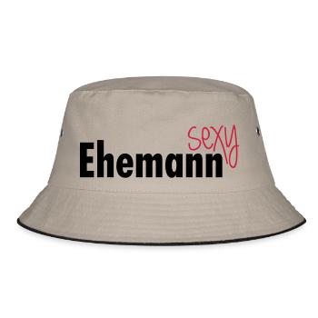 Sexy Ehemann - Bucket Hat - Khaki/Schwarz - Vorne