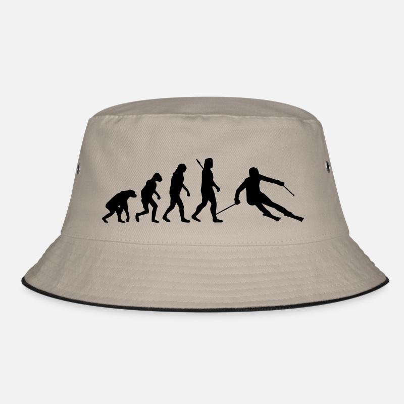Evolution Skifahrer - Bucket Hat - Khaki/Schwarz