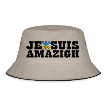 je Suis Amazigh - Bucket Hat - Khaki/Schwarz - Vorne