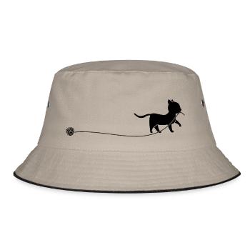 kitten - Bucket Hat - khaki/black - Front
