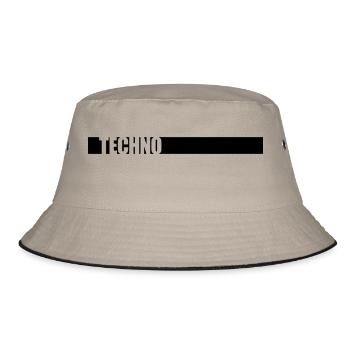 Musik Techno Logo - Bucket Hat - Khaki/Schwarz - Vorne