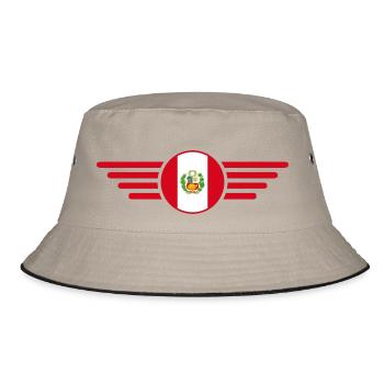 I Love Peru, Elegance Style Design T-Shirt - Bucket Hat - khaki/black - Front