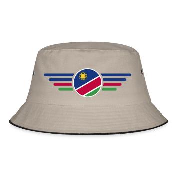 Ich liebe Namibia, Eleganz Stil Design T-Shirt - Bucket Hat - Khaki/Schwarz - Vorne