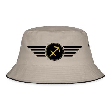 Sternzeichen Schütze, exklusives T-Shirt Design - Bucket Hat - Khaki/Schwarz - Vorne