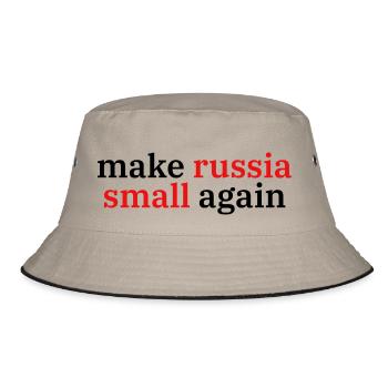 make russia small again - Bucket Hat - Khaki/Schwarz - Vorne