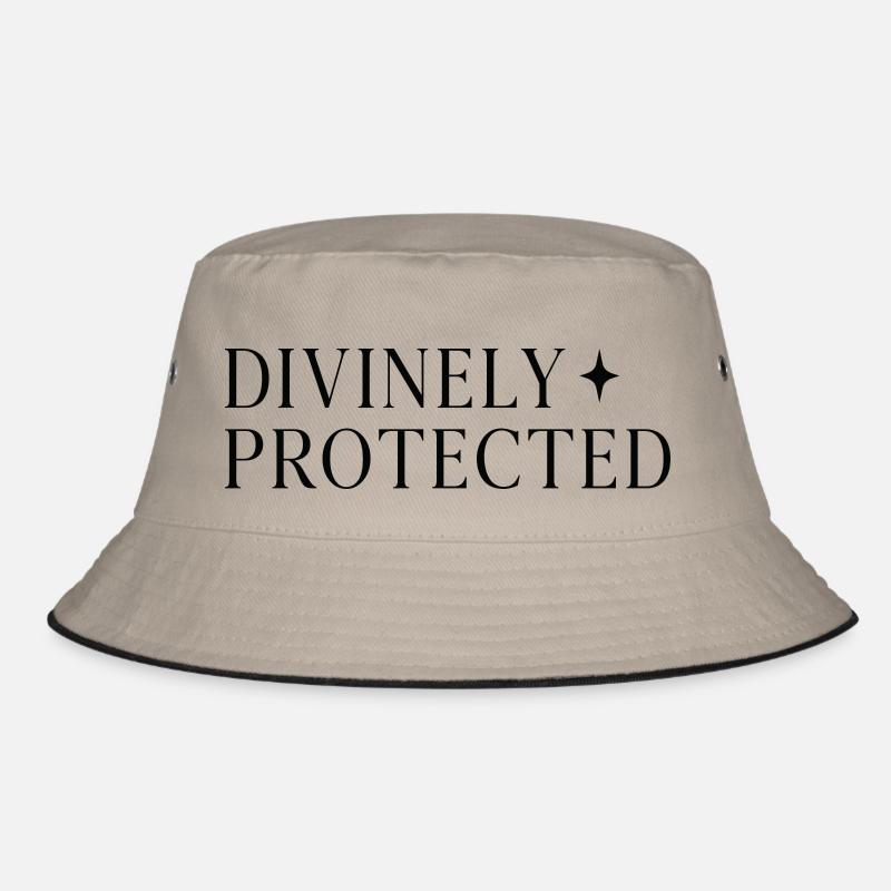 Divinely Protected black print Bucket Hat