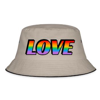 Texte arc-en-ciel LOVE LGBT Pride Month - Bob - kaki/noir - Devant