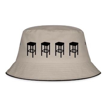bar stool - Bucket Hat - khaki/black - Front