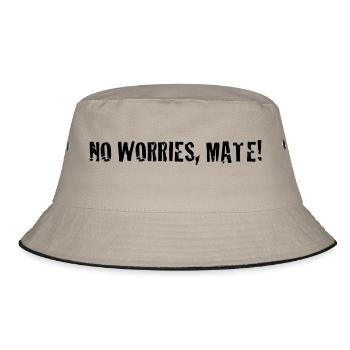 no worries mate ! - Bucket Hat - khaki/black - Front