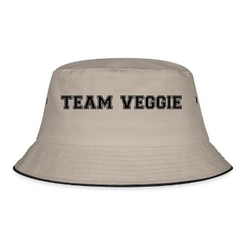 Team Veggie - Bucket Hat - Khaki/Schwarz - Vorne
