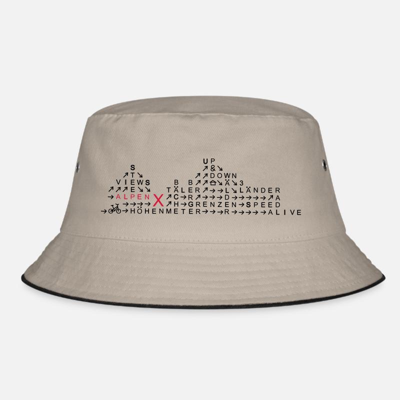 alpencross - Bucket Hat - Khaki/Schwarz