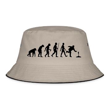 Evolution Stockschiessen - Bucket Hat - Khaki/Schwarz - Vorne