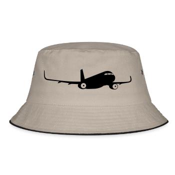 flugzeug - Bucket Hat - Khaki/Schwarz - Vorne