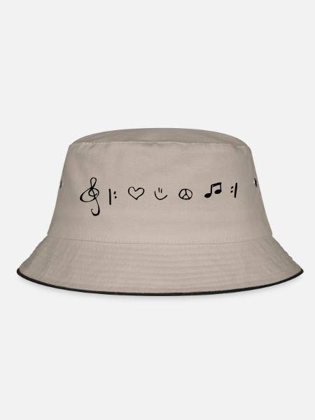 Musik - mein Leben - Bucket Hat - Khaki/Schwarz - Vorne