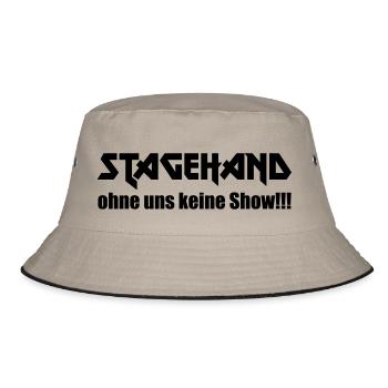 Stagehand ohne uns keine Show - Bucket Hat - Khaki/Schwarz - Vorne