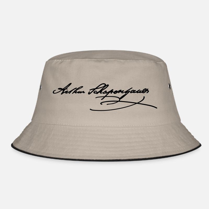 Arthur Schopenhauer - Bucket Hat - Khaki/Schwarz