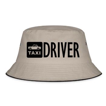 TAXI Driver - Bucket Hat - Khaki/Schwarz - Vorne
