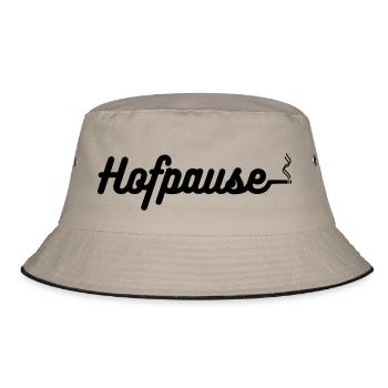 Pause Rauchen Hofpause Zigarette - Bucket Hat - Khaki/Schwarz - Vorne