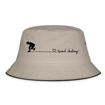 speed skating - Bucket Hat - Khaki/Schwarz - Vorne
