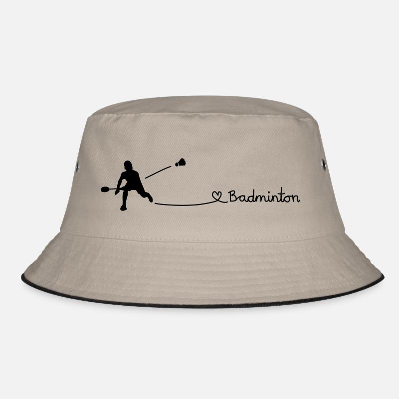 Love Badminton - Bucket Hat - Khaki/Schwarz