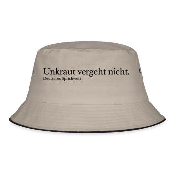 Unkraut vergeht nicht. - Bucket Hat - Khaki/Schwarz - Vorne