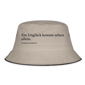 Ein Unglück kommt selten allein. - Bucket Hat - Khaki/Schwarz - Vorne