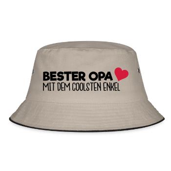 Bester Opa - Enkel - Bucket Hat - Khaki/Schwarz - Vorne