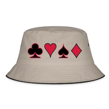 Poker Deck Dealer Trumpf Spielkarten Skat Canasta - Bucket Hat - khaki/black - Front