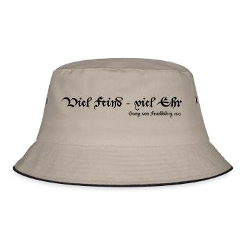 Viel Feind viel Ehr - Bucket Hat - Khaki/Schwarz - Vorne