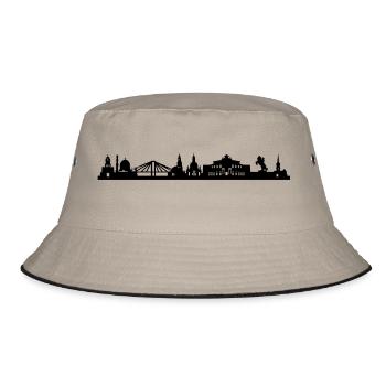 Skyline Dresden lang - Bucket Hat - Khaki/Schwarz - Vorne
