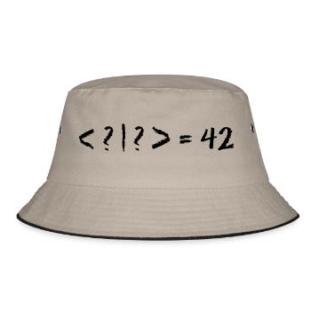 Best Quantum Joke Ever: Bra-Ket = 42 (Blackboard) - Bucket Hat - khaki/black - Front