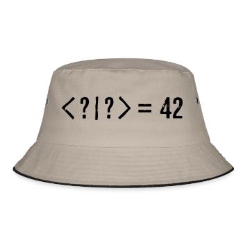 Beste Quantum Joke Ever: Bra-Ket = 42 (Grunge) - Bucket Hat - Khaki/Schwarz - Vorne