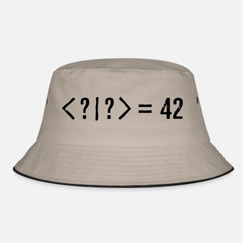 Best Quantum Joke Ever: Bra-Ket = 42 (Grunge) - Bucket Hat - khaki/black