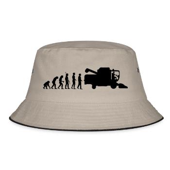 evolution_thresher_g1 - Bucket Hat - Khaki/Schwarz - Vorne