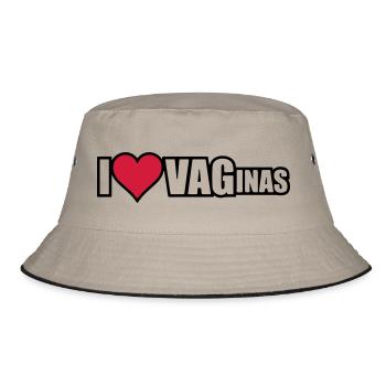 I LOVE VAGINAS - Bucket Hat - khaki/black - Front