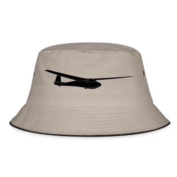 ka2b Segelflugzeug Segelflieger Segelfliegen - Bucket Hat - Khaki/Schwarz - Vorne