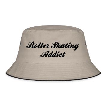roller skating addict - Bucket Hat - khaki/black - Front