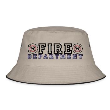 Fire Department mit Maltesterkreuz - Bucket Hat - Khaki/Schwarz - Vorne
